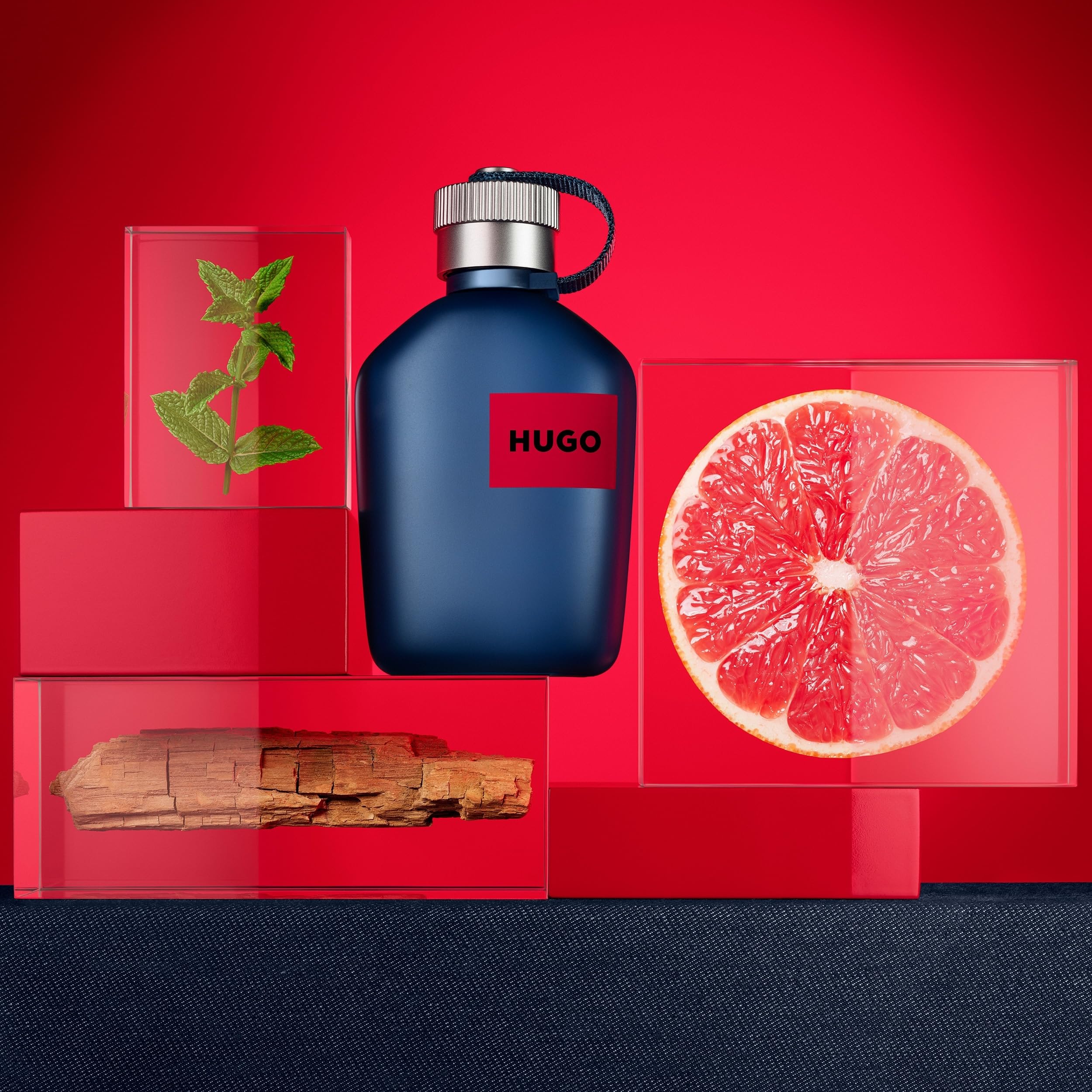 HUGO Jeans Eau de Toilette para Hombre | Fragancia masculina aromática fougère con notas de pomelo y menta piperita | 125 ml