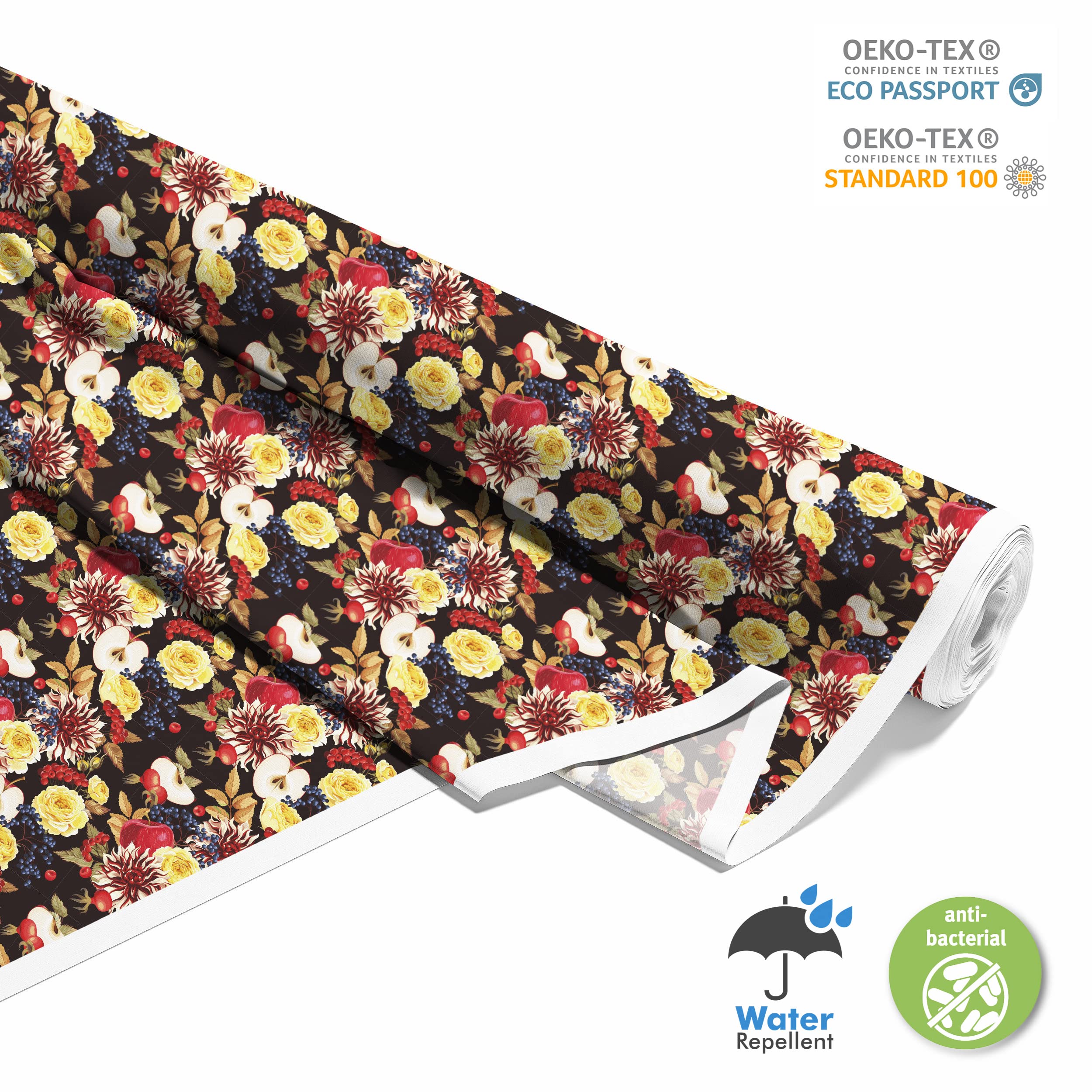 HEKO PANELS Tela Para Tapizar Impermeable Por Metro Telas Tintada Para Sofas Gruesa Resistente Al Desgaste Antimanchas Sillas Loneta Estampada Flores De Otoño 5 Metros 155 x 500 cm