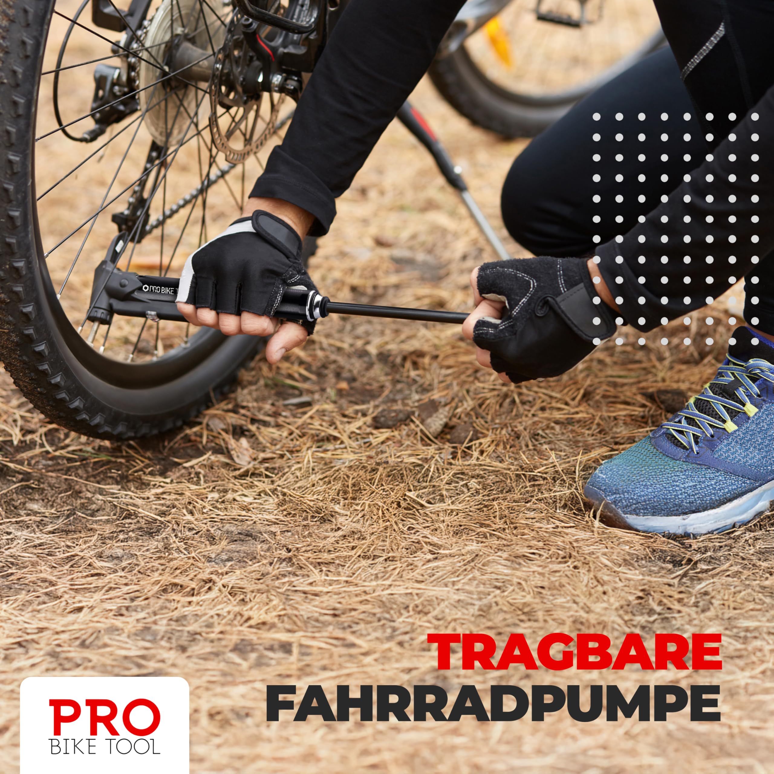 Pro Bike Tool Mini-Fahrradpumpe für Presta- und Schraderventile, Hochdruck-PSI, zuverlässig, kompakt und leicht, hervorragende Qualität und Leistung, Fahrrad-Reifenpumpe für Rennräder, Mountainbikes und BMX-Fahrräder