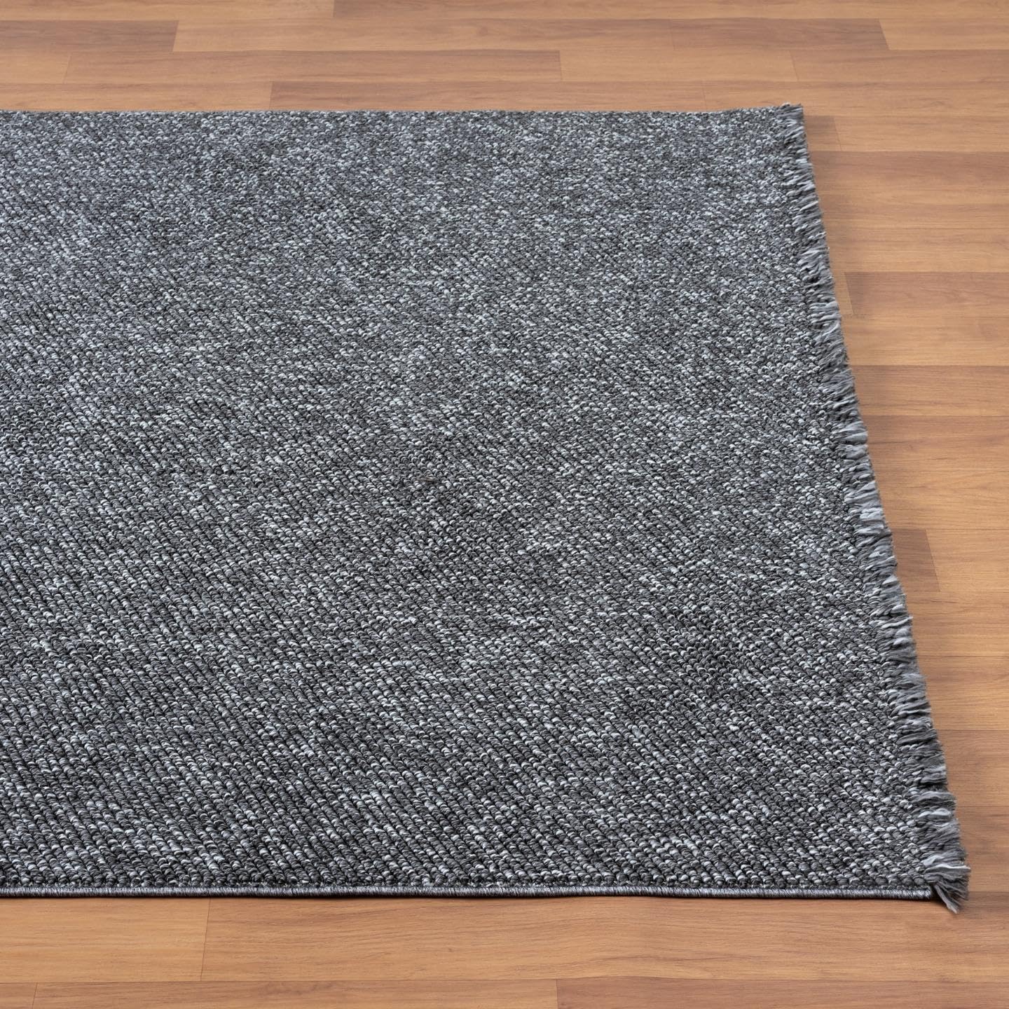 LUXE WEAVERS Solid Machine Woven Smoke 2x3 Area Rug, Indoor Stain-Resistant Carpet