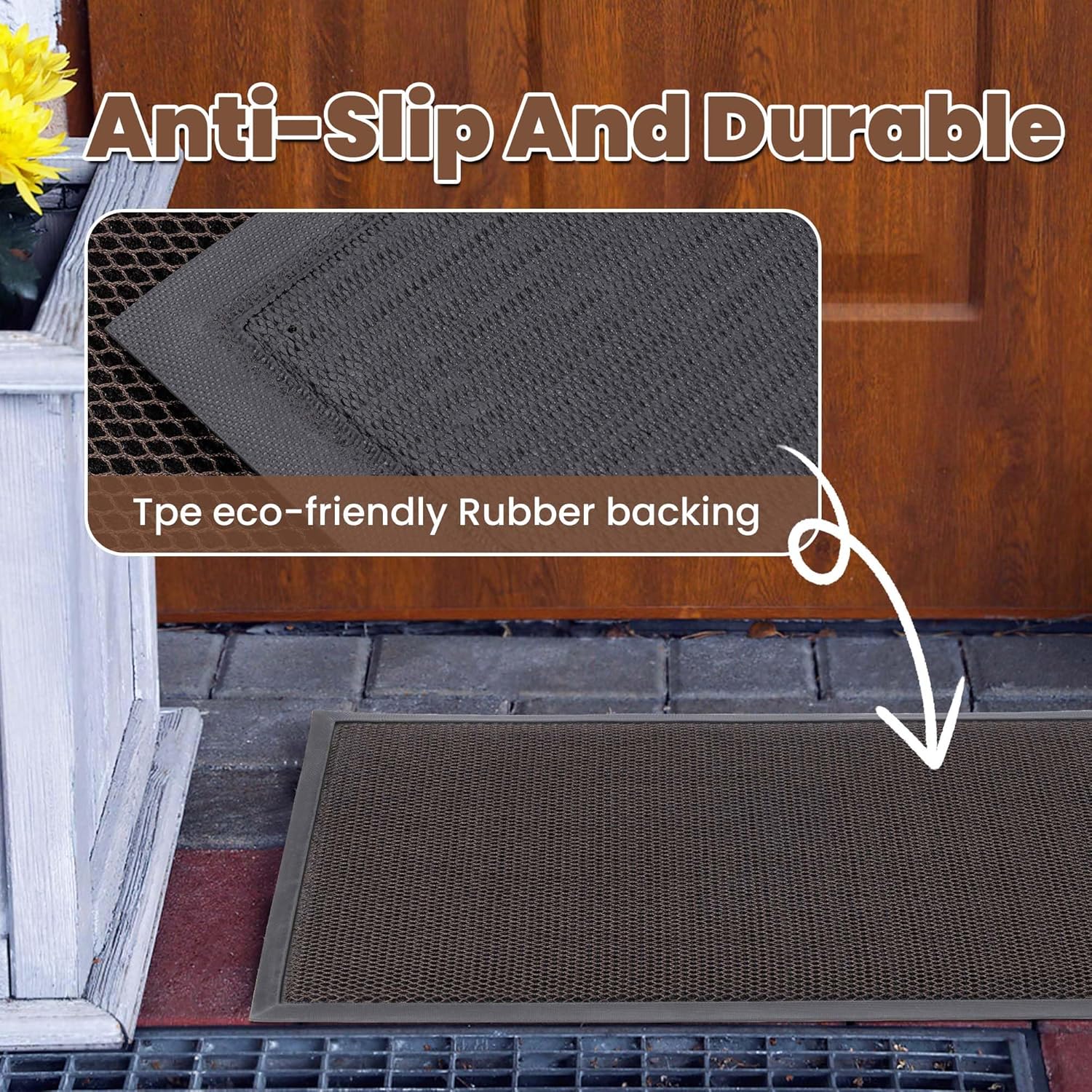 Outdoor Indoor Door Mats for Entryway, Heavy Duty and Durable All-Weather Entry Mat, Low Profile, Non-Slip and Easy Clean Outdoor Doormat for Entrance, Patio and Garage(Black 47"x31")