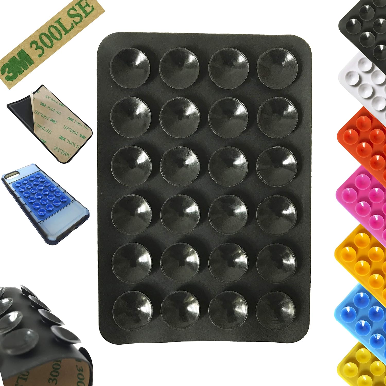 Tiyiyok 4 Stück Silikon Saugnapf Handyhalter - 7x7cm Mit 19 Saugnäpfen Für Glatte Oberflächen