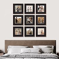 Vista 2 de Camden Reed Juego de marcos de pared de galería de 9 piezas, marcos enmarañados con fotografía o impresión artística, 8 x 8 pulgadas, acabado