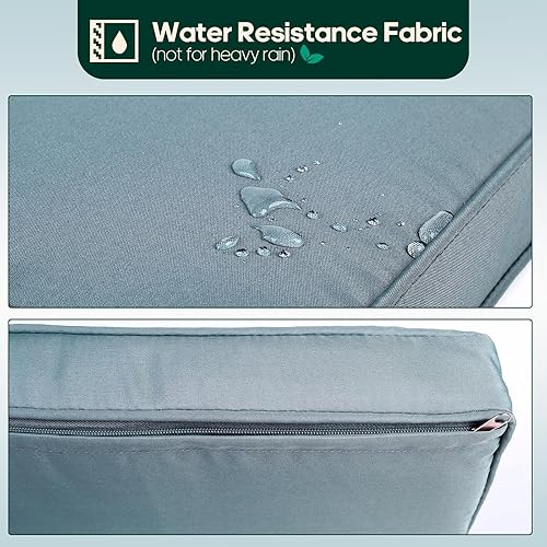 Miniatura 3 de Niubya Juego de 3 sillas mecedoras de mimbre para patio, sillas de mimbre para exteriores con cojines y mesa auxiliar, color beige y marrón