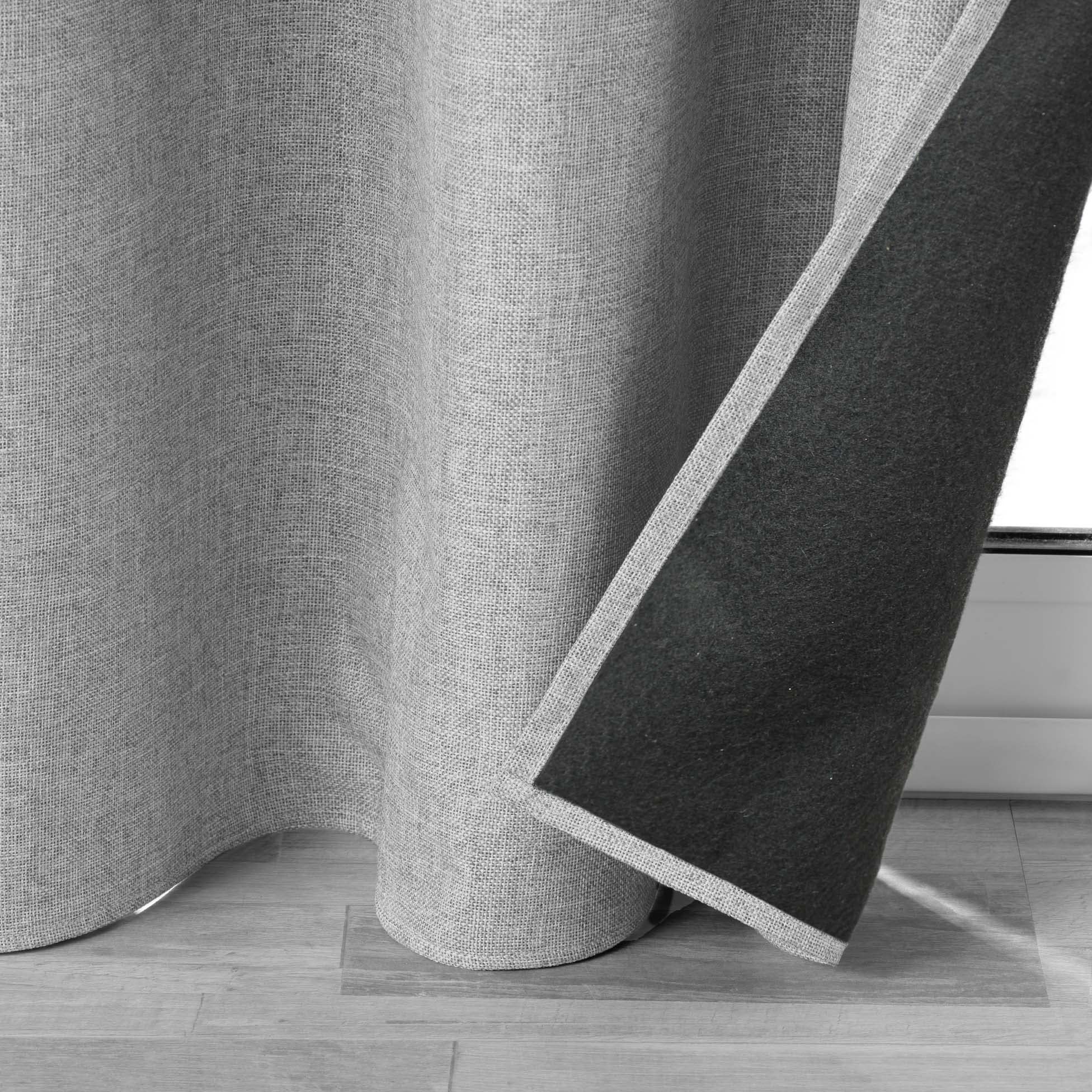 Douceur d'Intérieur, Tenda con occhielli, 140 x 260 cm, colore: grigio isolante, Jupiter