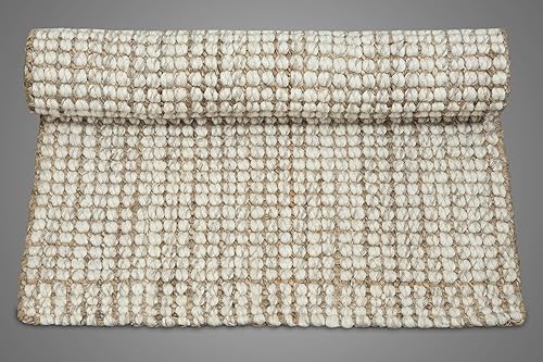 Miniatura 6 de Puerta de hierro  Alfombra de yute hilada a mano  24 x 36 in  tejida a mano por expertos artesanos  100% yute natural hilos, textura gruesa