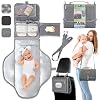 Portable Changing Pad for Baby, Travel Diaper Changing Pad for Newborn, Large Waterproof Baby Changing Mat, Foldable & Detachable Diaper Changing Station with Baby Wipes Pockets Baby Stuff by Pillani