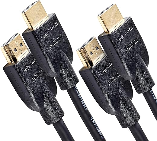 Amazon Basics High-Speed HDMI Cable – 10 Feet (2-Pack) -Latest Standard for Xbox, PlayStation, Television, Personal Computer, Black