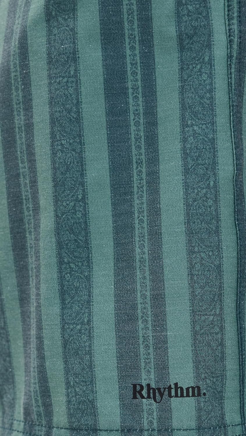 RHYTHM Paisley Stripe Beach Jam Shorts - Vintage Green - Image 6