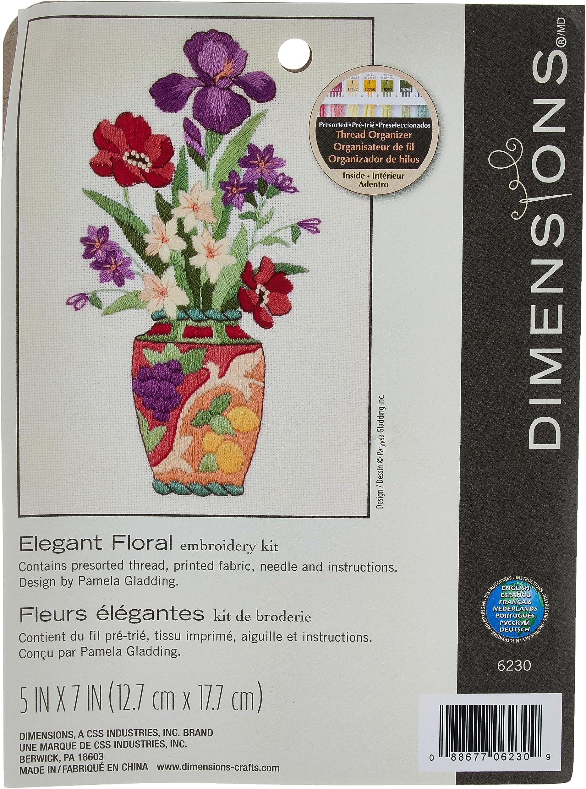 Dimensions Elegant Floral, Cotton, 5x7, 1