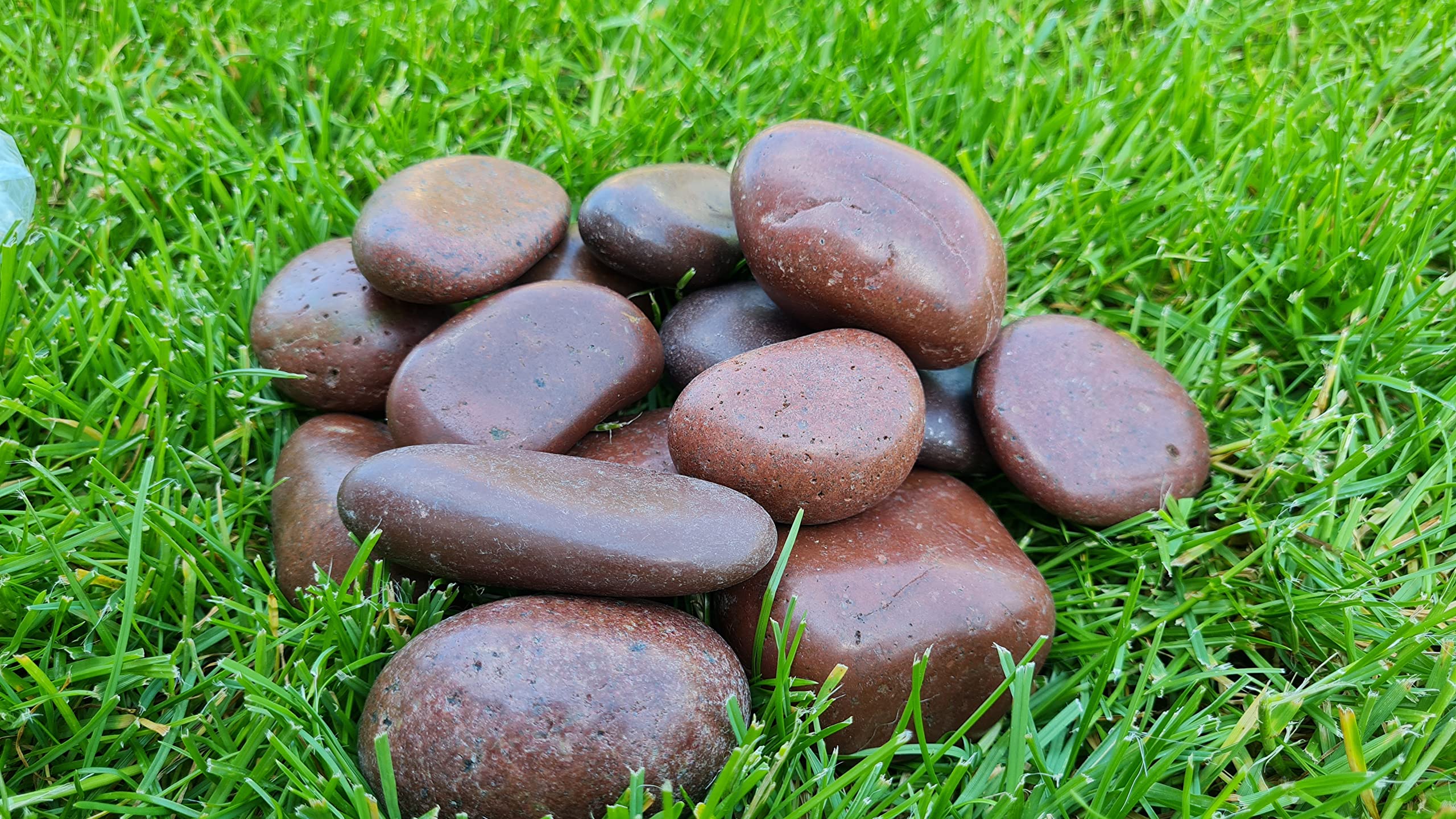 Galets décoratifs polis rouges 20 kg I Gravier brillant 30-50 mm Grands galets décoratifs pour jardin, étang de jardin, gravier décoratif de jardin