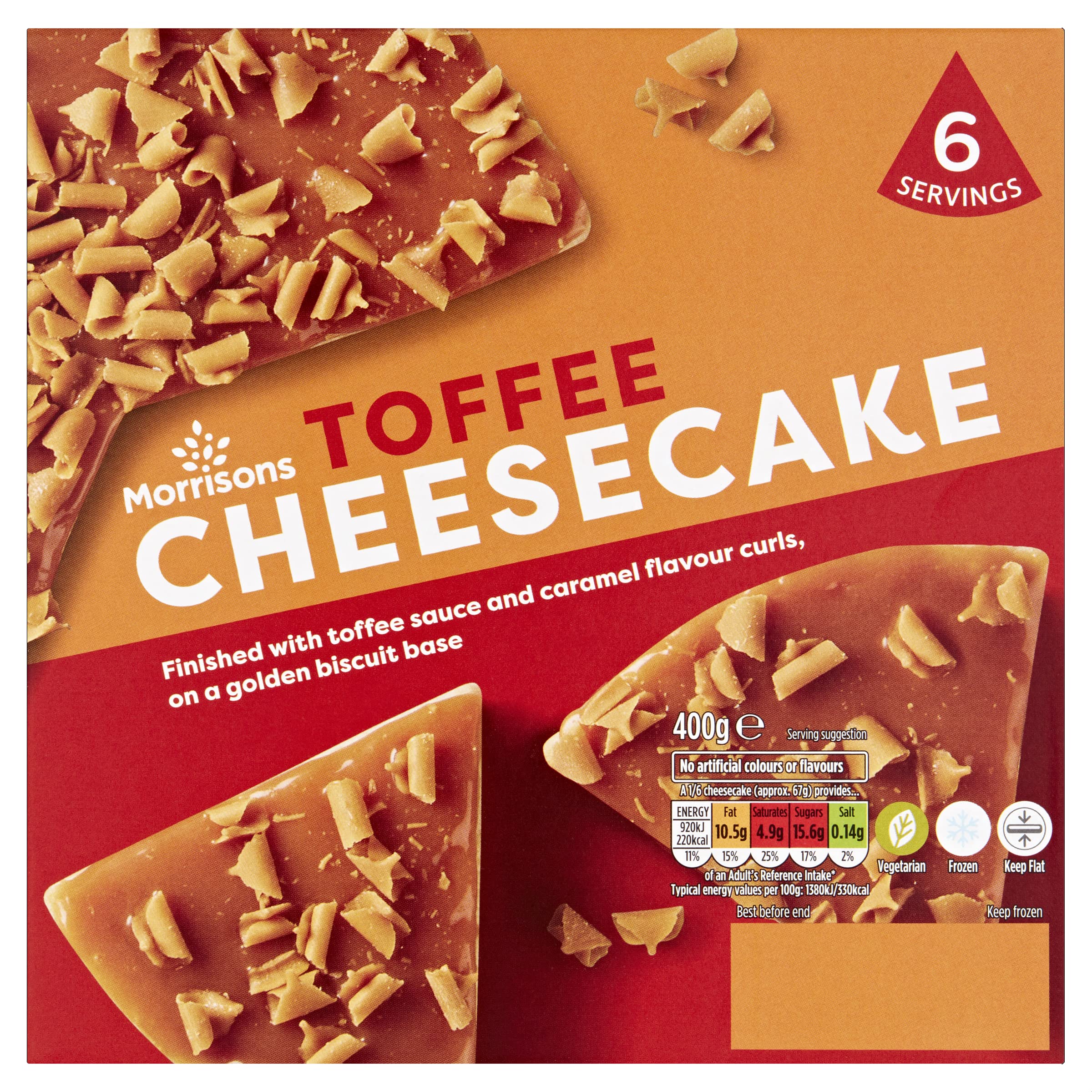 Morrisons Toffee Cheesecake, 400g (Frozen)