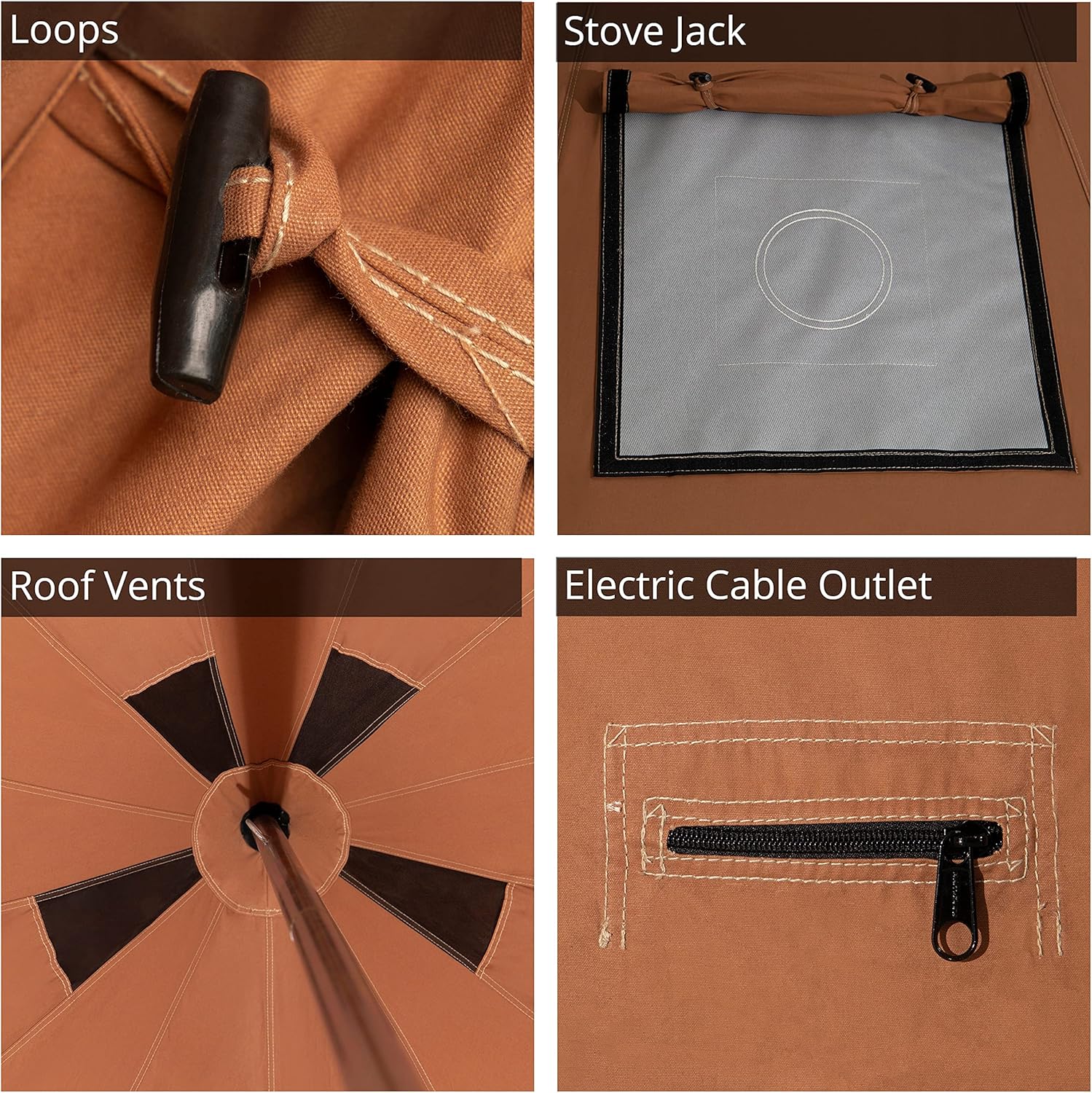 WHITEDUCK Regatta Canvas Bell Tent - w/StoveJack, Waterproof, 4 Season Luxury Camping and Glamping Yurt Tent Outdoor