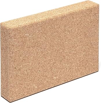 Go4Cork Yoga Block for Yoga, Pilates, Meditation, Moisture Resistant, Lightweight, Anti-Slip, Durable, Sustainable Yoga Blocks, 8" x 12" x 2" Natural Cork