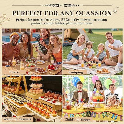 Miniatura 7 de Palillos de dientes de abedul natural para dientes, paquete de 300, palillos de madera de 2.5 pulgadas para aperitivos, frutas y barbacoas, suaves y