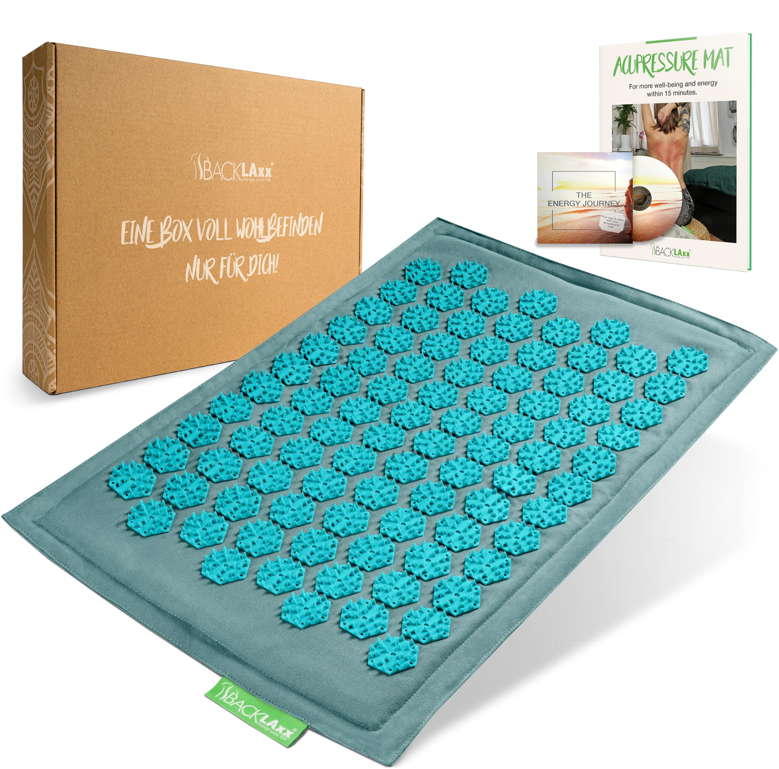 BACKLAXX® Tapis d'Acupression pour Pieds 2116 Picots, Tapis Massage Pieds