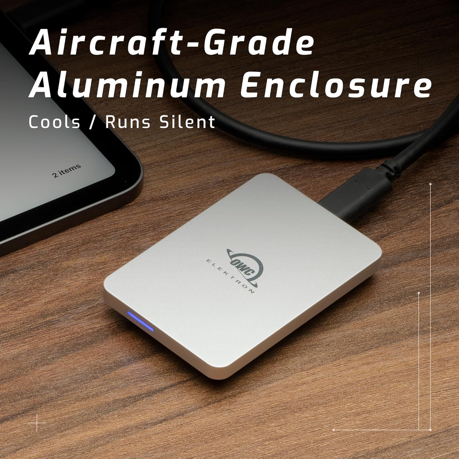 OWC 2.0TB Envoy Pro Elektron USB 3.2 (10Gb/s) Bus-Powered Portable NVMe SSD, Compatible with Thunderbolt and USB Macs, PCs, and Devices Like iPad Pro/Chromebook, Includes USB-C Cable w/Type-A Adapter 2.0 TB