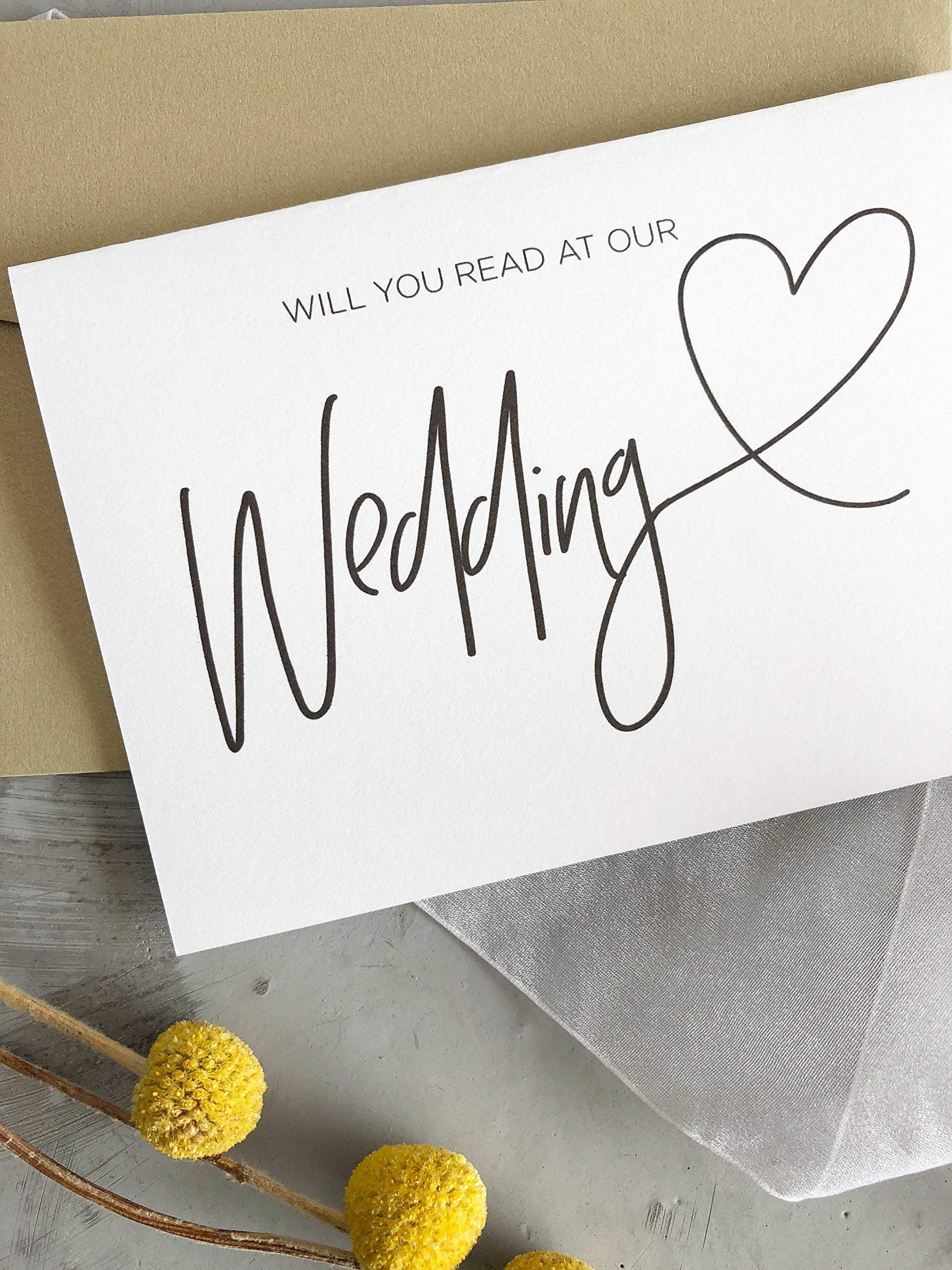 Will You Read at Our Wedding Card for Wedding Reader Bridal Party Gift from Bride and Groom