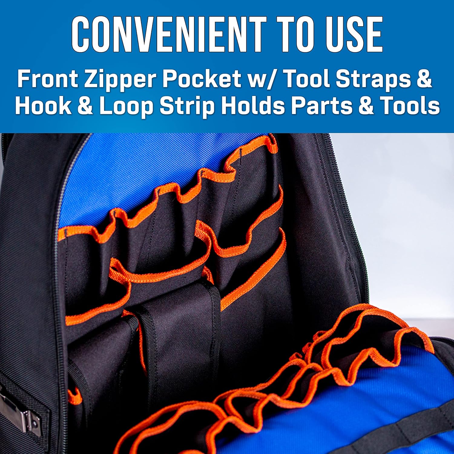 Jonard Tools BP-100 Heavy Duty Technician's Pro Tool Bag Backpack with 48 Storage Pockets and Hard Molded Base