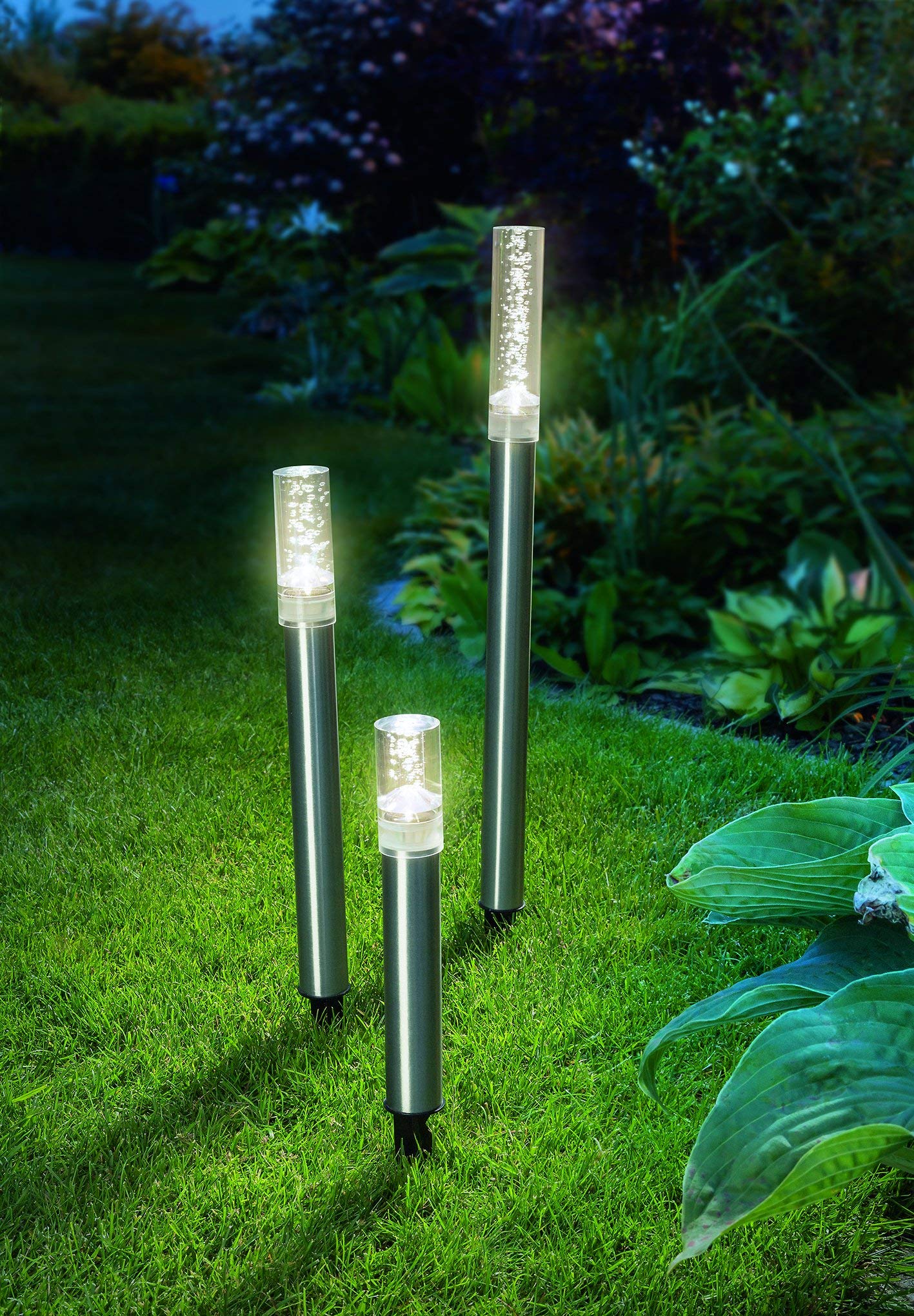 Esotec Solar Designleuchten TrioSticks Lichtfarbe 2800K warmweiß Solarlampen Gartenleuchten, 102601