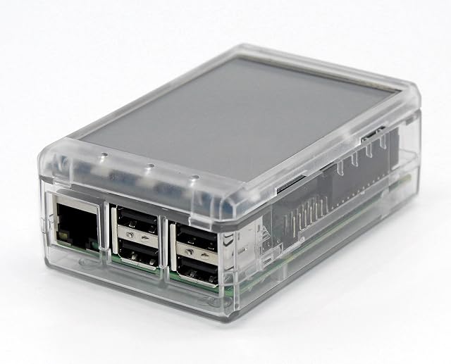 sb components Premium Case for Raspberry Pi 3 B+, 3, 2B and 3.2" TFT LCD Protective Raspberry Pi & LCD Case Cover - Clear