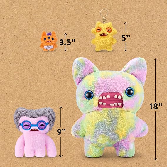 Fuggler Old Fogies 9-Inch Plush Toy (Squidge) by ZURU Funny Ugly Monster Stuffed Animal with Human-Like Teeth, Collectible Plush for Kids, Tweens, Teens, Adults & Weird Toy Lovers