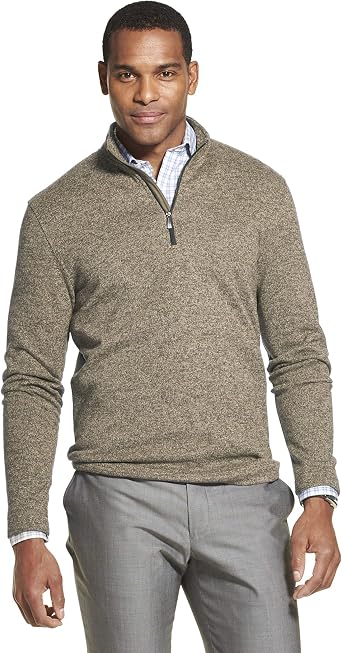 Van Heusen Mens Long Sleeve Spectator Solid 1/4 Zip Shirt