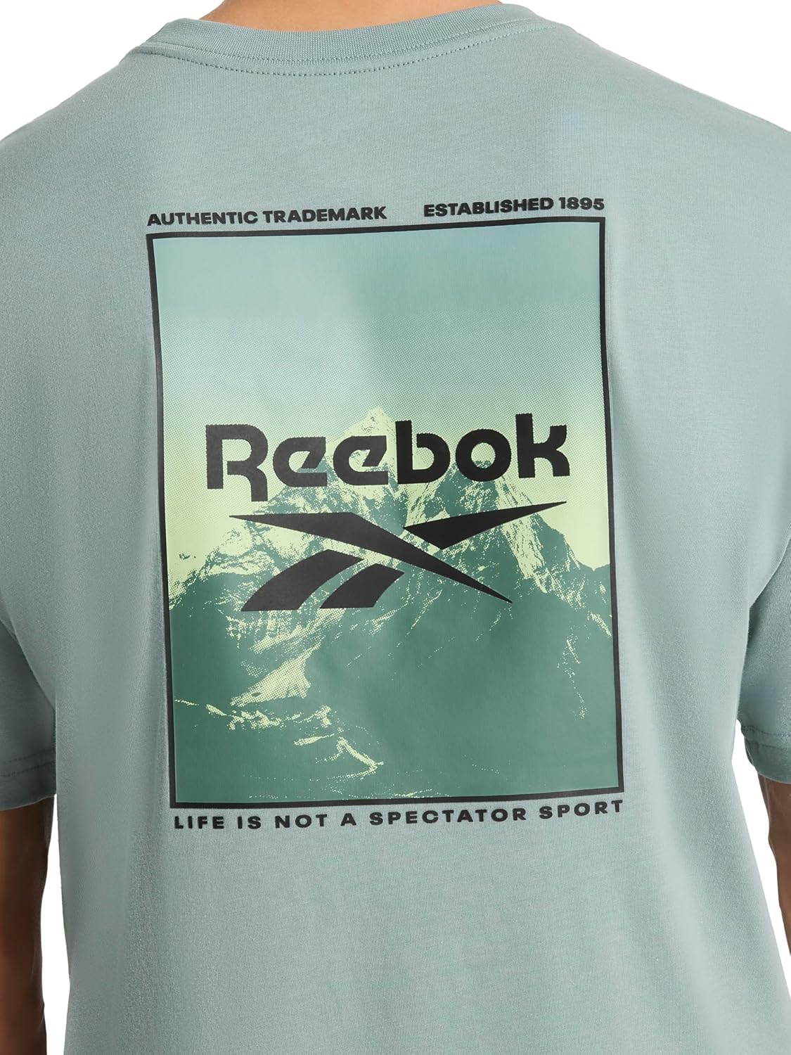 Reebok Men's Small Logo Crewneck T-Shirt, Standard Fit, Lightweight Cotton-Poly Jersey Fabric