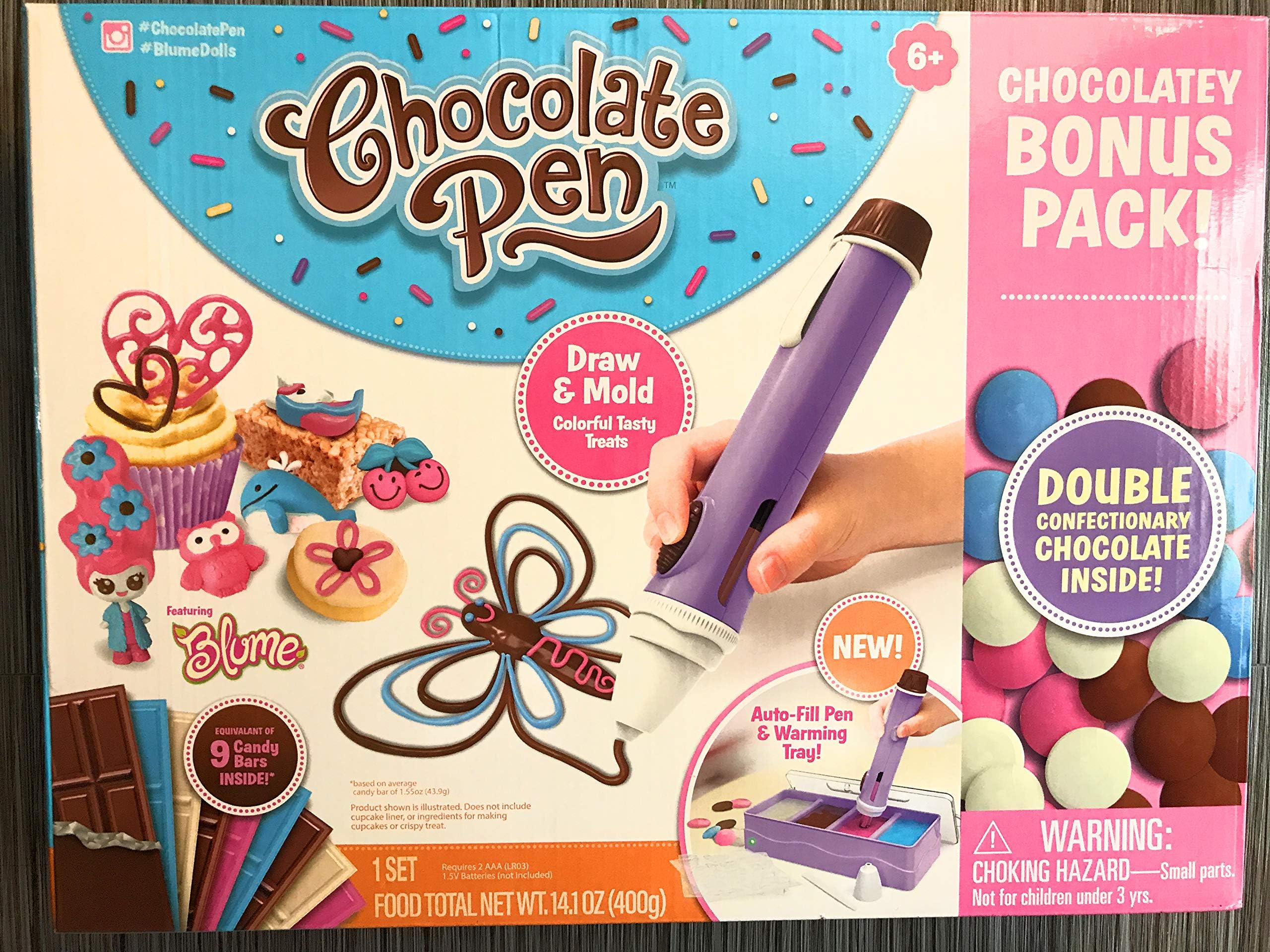 Chocolate Pen with Chocolatey Bonus Pack - 9 Candy Bars Inside!