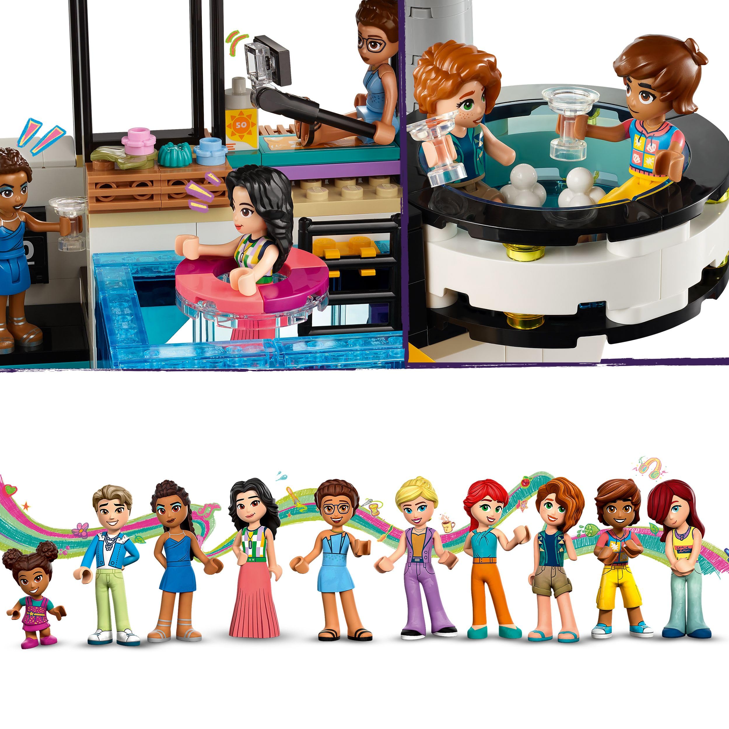 LEGO Friends La Villa Moderna di Andrea, Giochi di Ruolo per Bambine, Bambini e Adolescenti da 14 Anni in su, Casa Delle Bambole Giocattolo da Costruire con Accessori, Regalo di Compleanno 42639