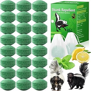 24 Pack Peppermint Raccoon & Skunk Repellent for Yard, Natural Raccoon Repellent Keep Skunks Out from Garden Yard Shed Outdoor Under, Safe for Dogs and Children, Long-Lasting Protection, Green