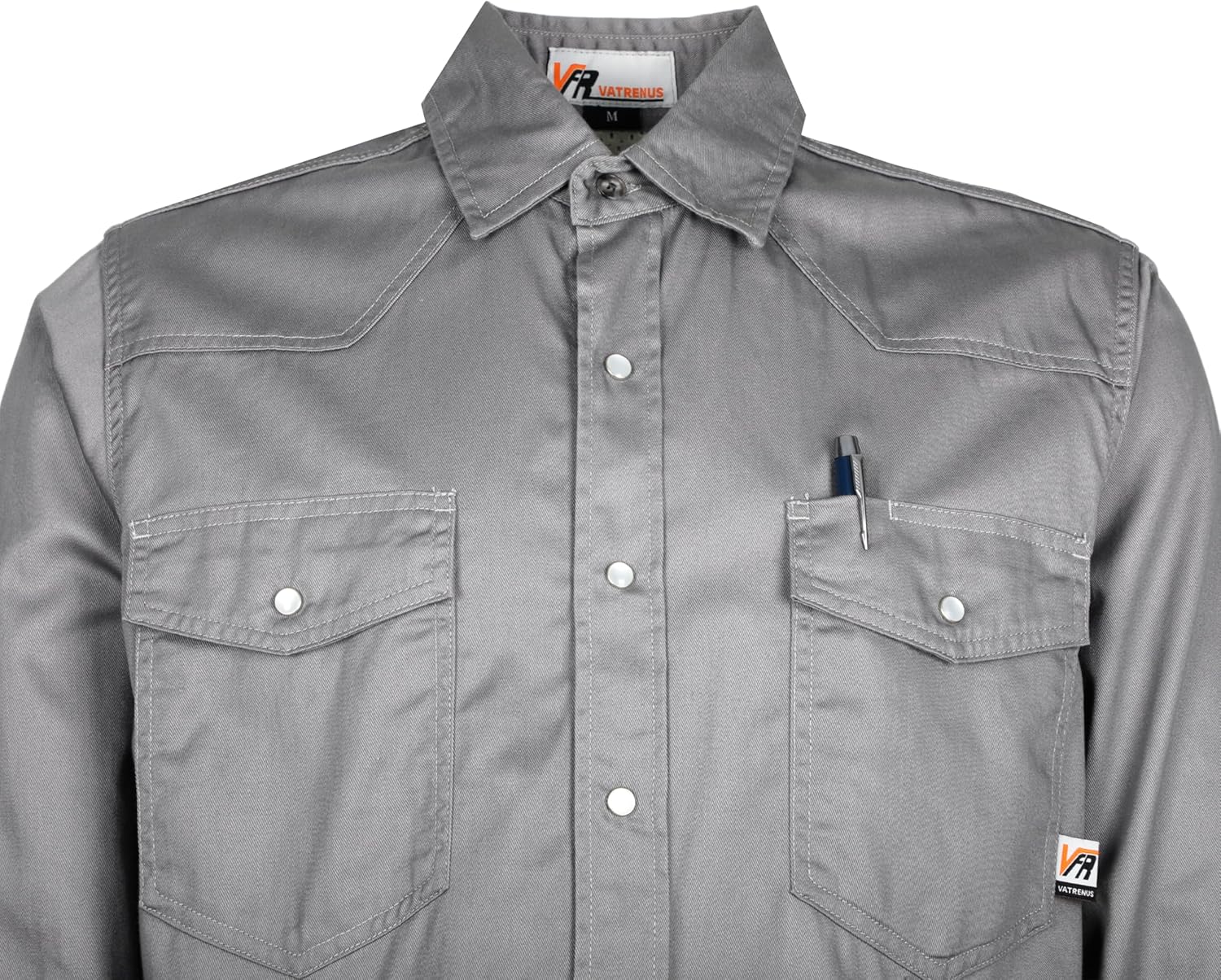 VATRENUS FR Shirts for Summer Pearl Snaps Breathable Vented Mesh Back and Underarm Lightweight Flame Resistant Welding Shirt - Image 4