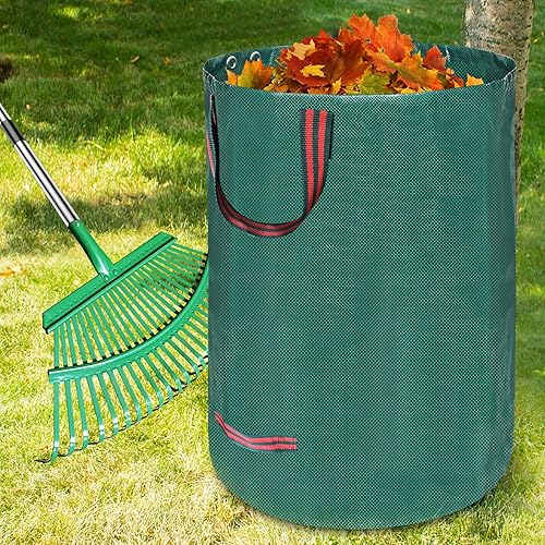 Miniatura 6 de Juego de rastrillo de hojas de metal ajustable, 25 dientes, mango de 38 a 73 pulgadas, 19 pulgadas de ancho con 2 bolsas de hojas y cucharas de 32