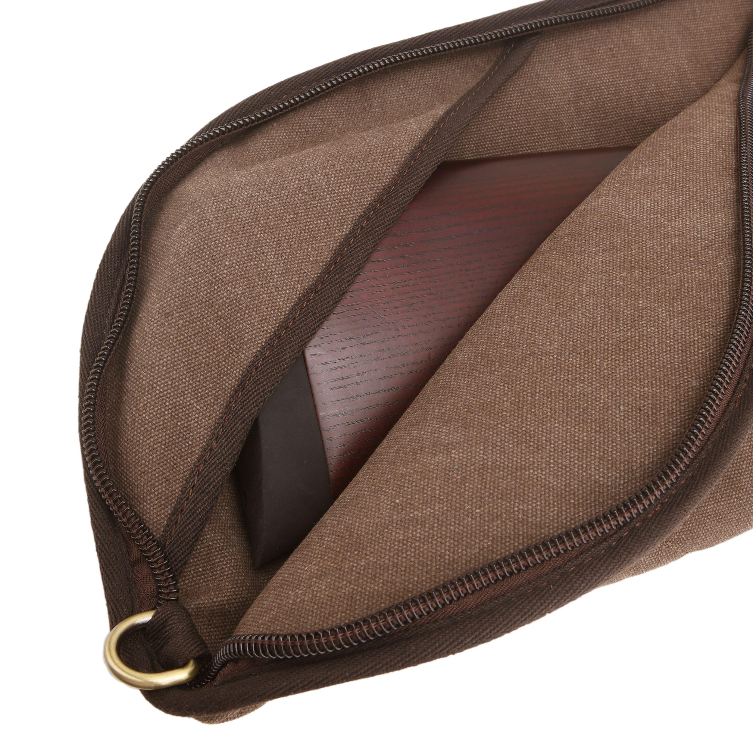 WAYNE'S DOG 104/140 cm weiche Gewehrtasche für Gewehre & Flinten mit Zielfernrohr, Canvas+Leder Bestickt, für Repetierer & Kippläufer