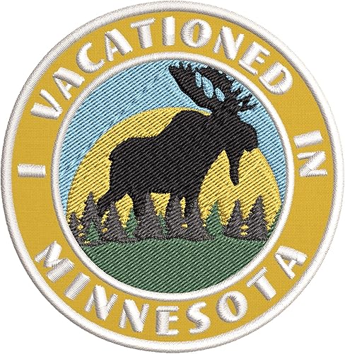 I Vacationed in Minnesota - Parches decorativos bordados de 3.5 pulgadas, para planchar o coser, recuerdos de vacaciones, viajes, aventura, tema