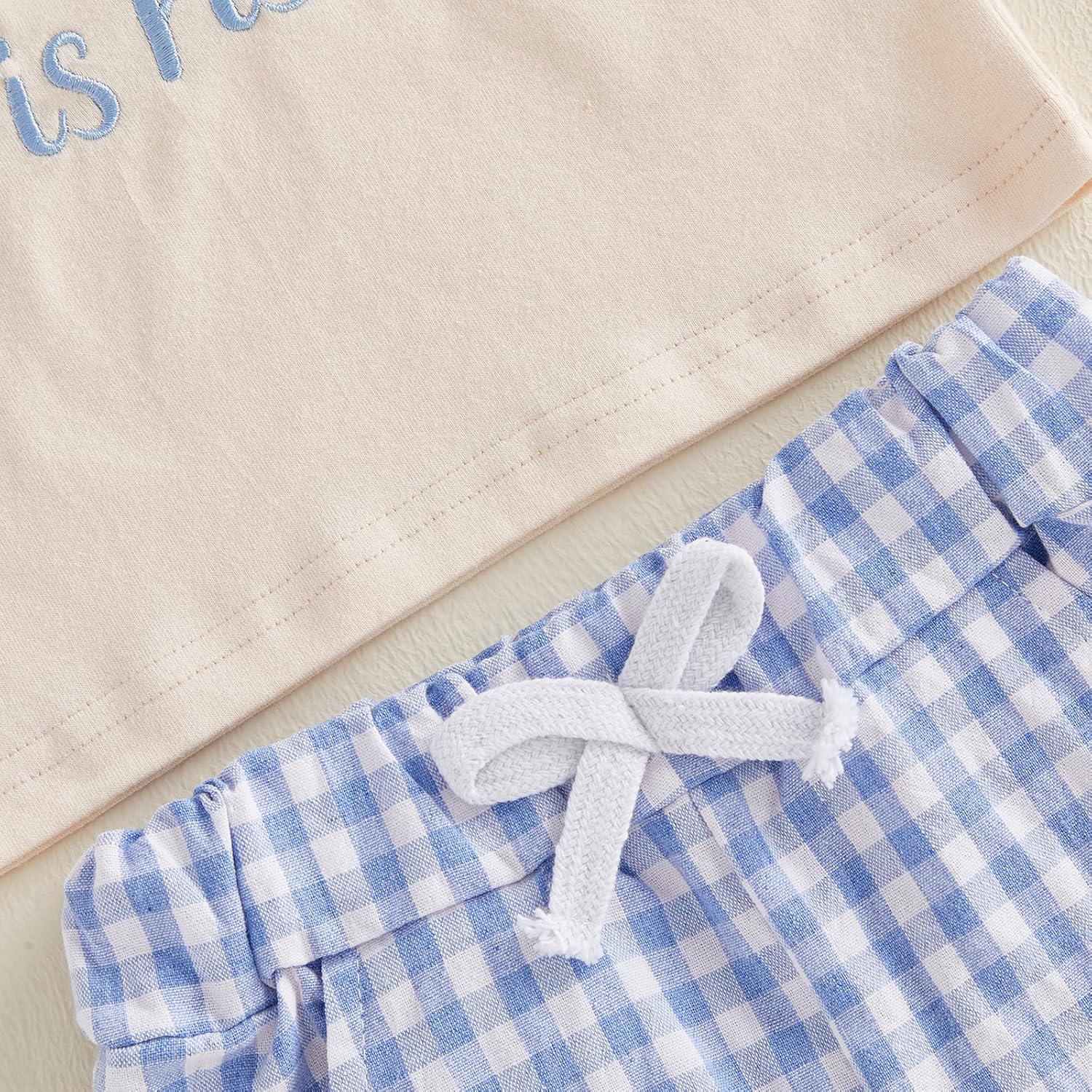 Baby Boy Easter Outfit Truck Cross Embroidery Crewneck Short Sleeve T Shirt Plaid Shorts Set Toddler Spring Clothes - Image 6