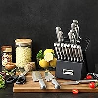 Vista 4 de McCook® Juegos de cuchillos, juego de cuchillos de cocina alemanes de acero inoxidable con afilador incorporado