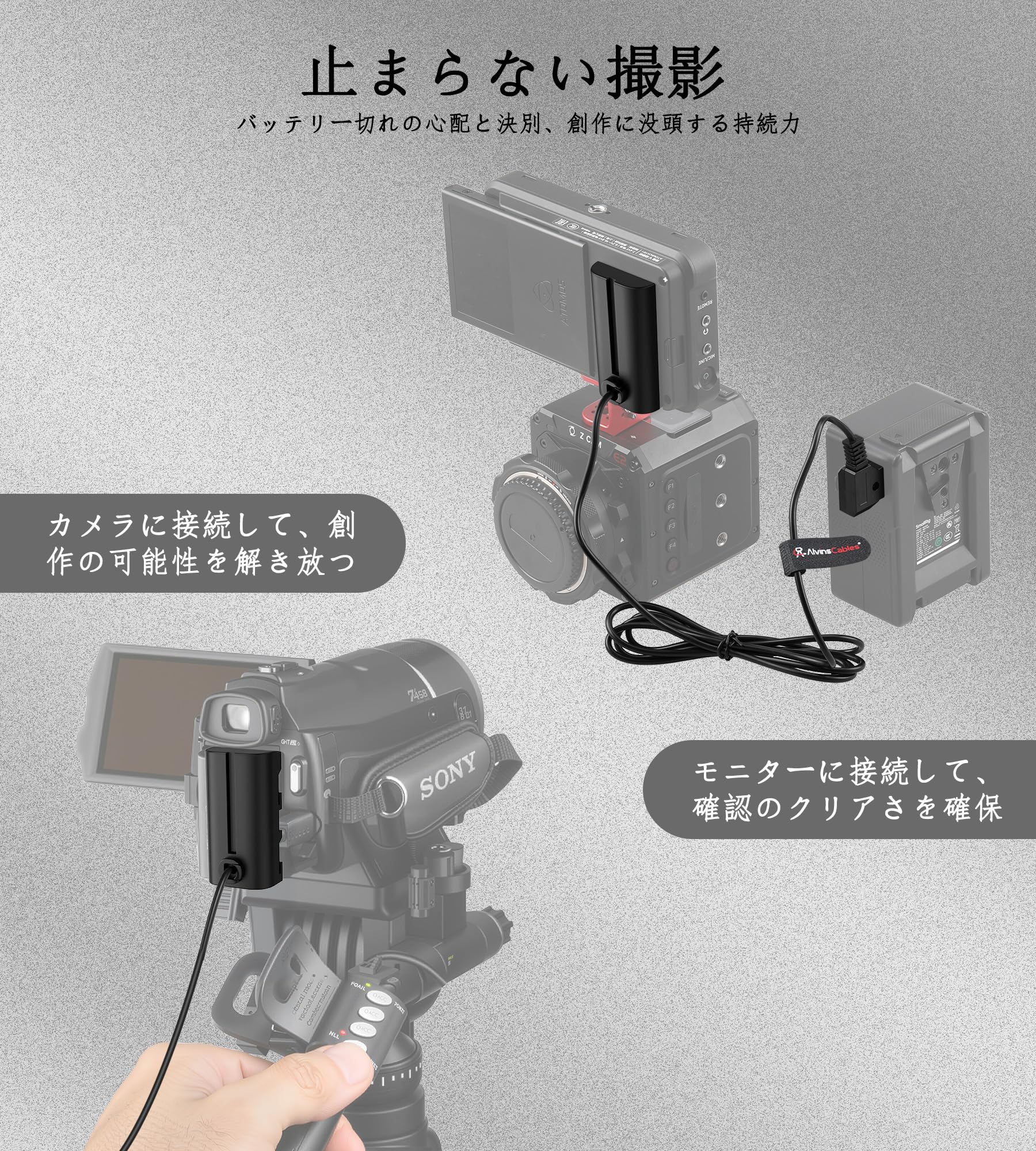 Amazon | Alvin's Cables NP-F550 ダミーバッテリー to D-Tap 電源