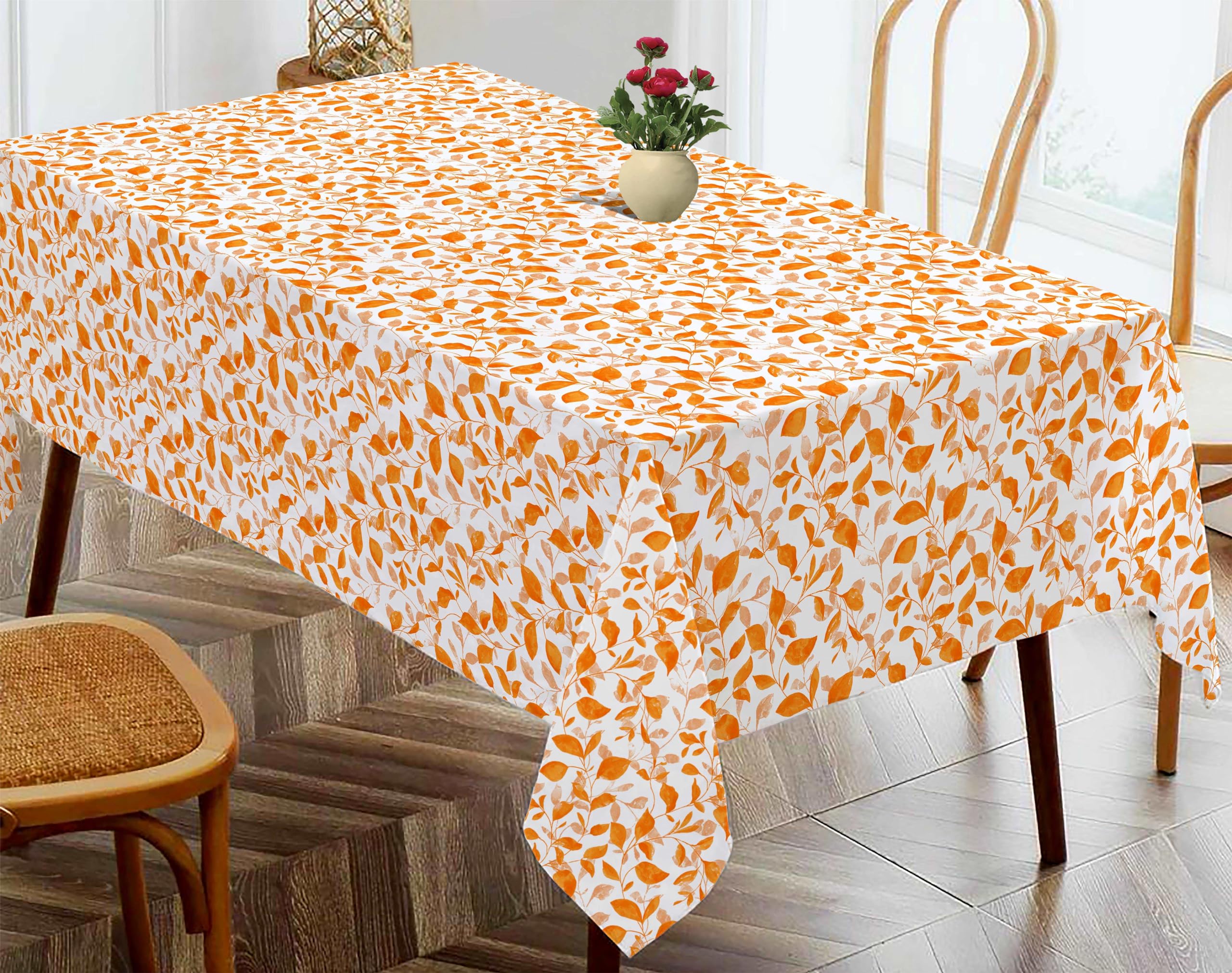 Oasis Home Collection Cotton Printed Table Cloth/Cover | 4 Seater [ 54 * 60 inches ] - Pack of 1 (S.Orange Leaf) (B082YC4V4P) Amazon Price History, Amazon Price Tracker