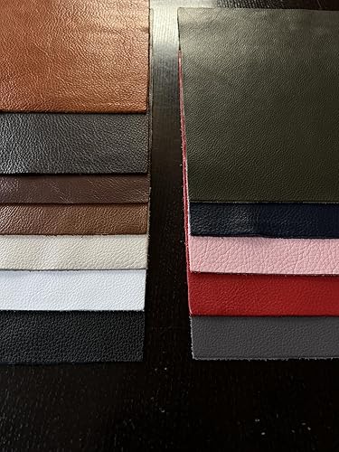 Miniatura 5 de Cuero de vaca de grano natural piezas de cuero precortadas de 12'' x 12'' (negro, 1 pieza)