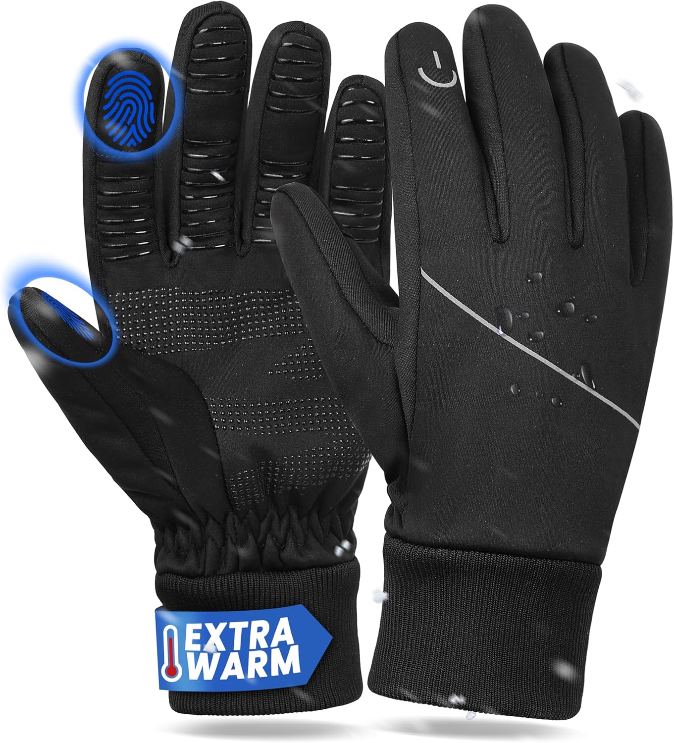 MOREOK Winter Gloves for Men Women-Warm Thermal Ski Snow Touchscreen Bicycle Bike Gloves for Cycling,Hiking,Cold Weather,Running,Skiing,Motorcycle