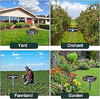 Vista 6 de Paquete de 3 repelentes solares ultrasónicos de animales, impermeable, repelente de perros y gatos al aire libre con sensor de movimiento