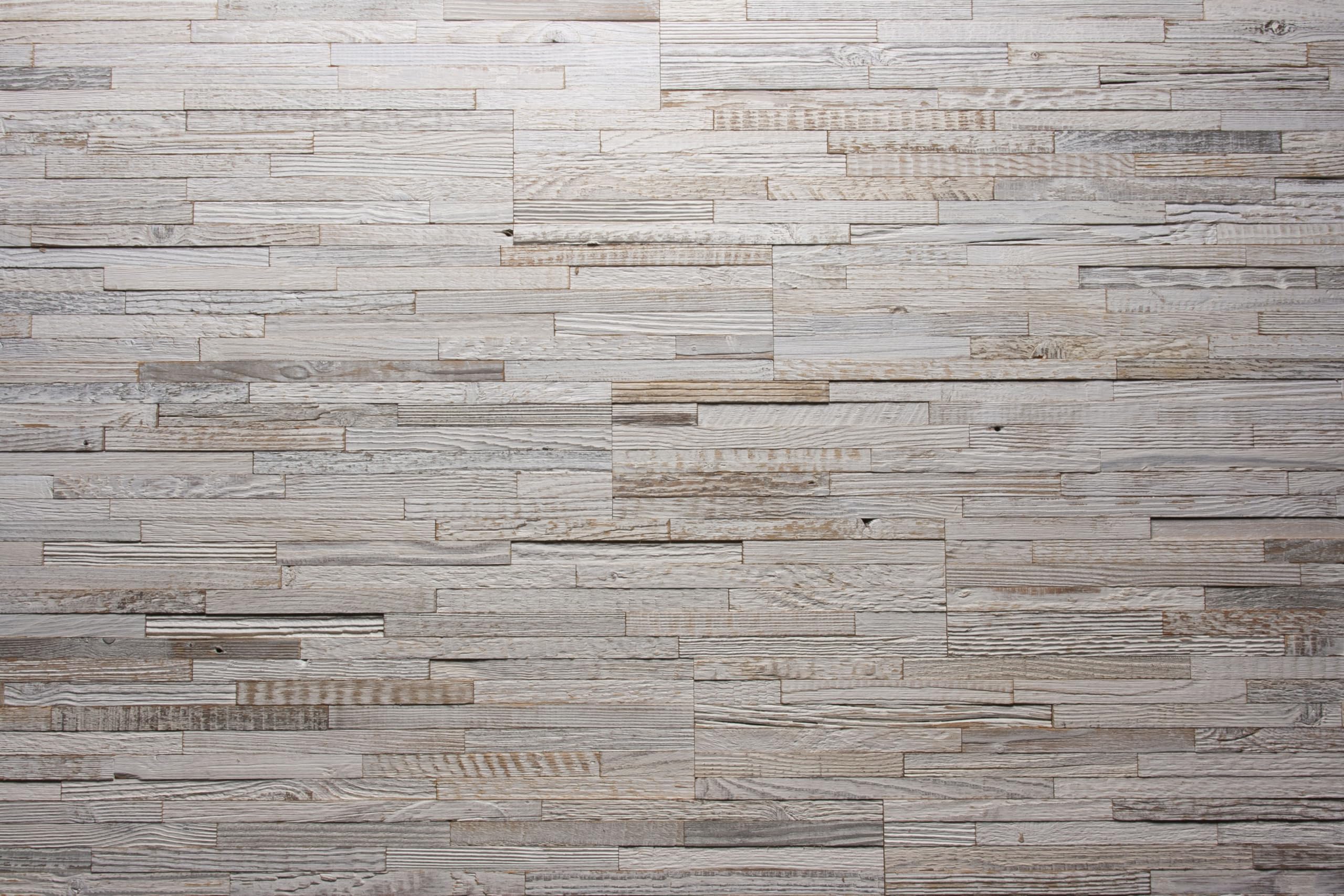 Okładzina ścienna z naturalnego drewna w stylu vintage, panele ścienne, dekoracja ścienna, okładzina drewniana, wzór ścienny Wooden Wall Design model Marbel (1 m2), biały