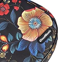 Vista 6 de CloudMusic Funda para ukelele - Mochila acolchada para concierto de 23 pulgadas (concierto, flores coloridas en negro)