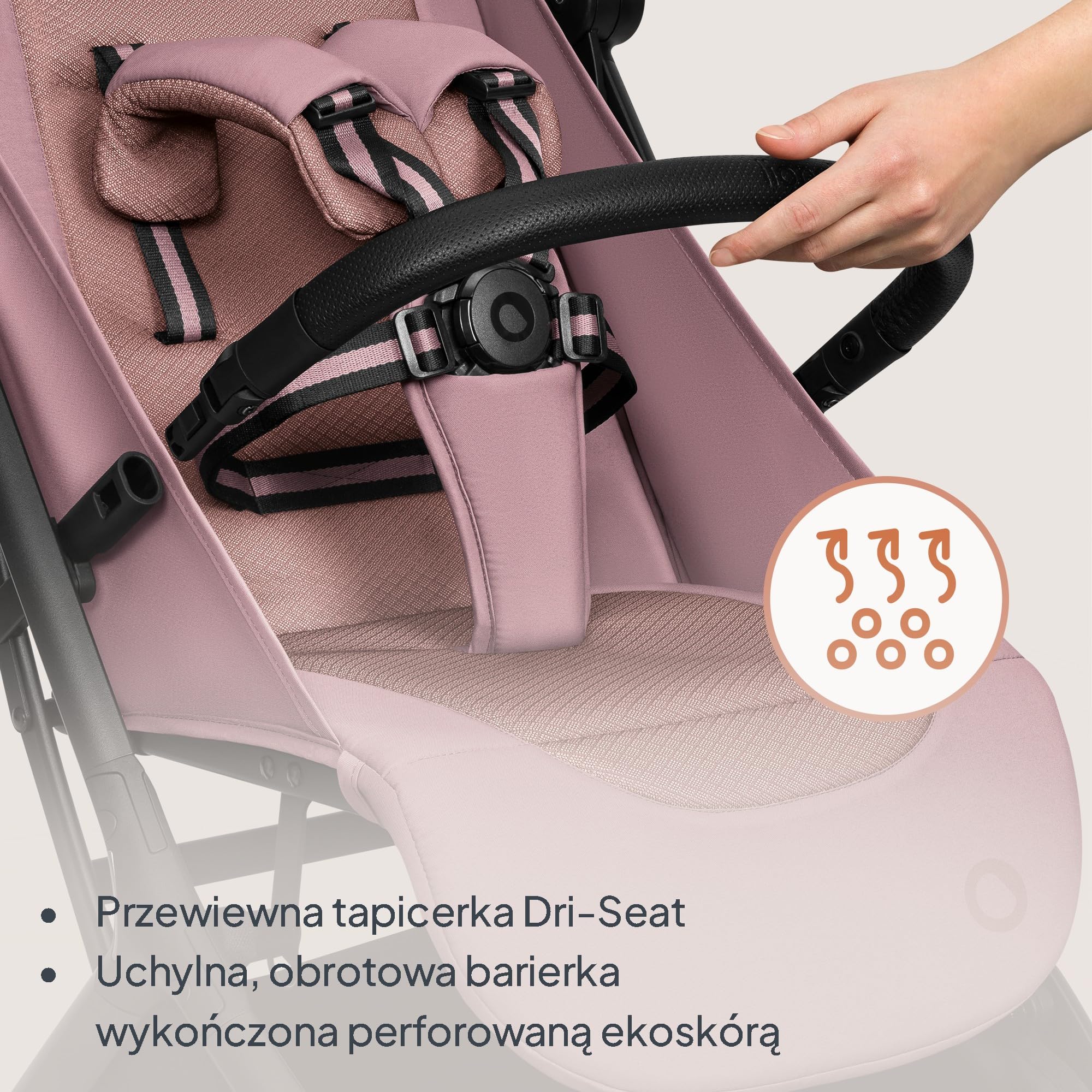 Lionelo Wózek dziecięcy Sia kompaktowy do 22 kg, składany i stojący, lekki 5,9 kg, leżący kaptur XXL UPF50+ wodoodporny, zawieszenie przednie, klamra magnetyczna duży kosz 3 kg