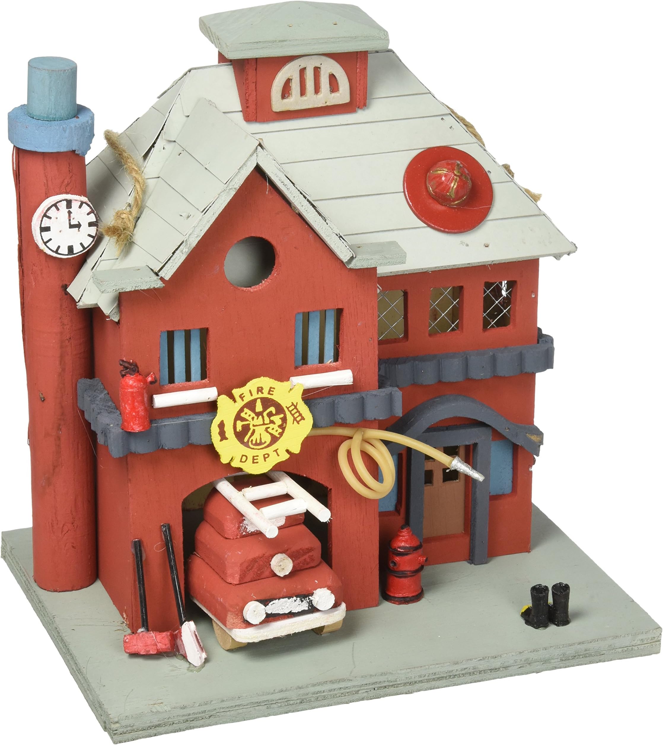 Bird Nest, Hanging Bird Houses Outdoor For Hummingbirds - Fire Station, Wood