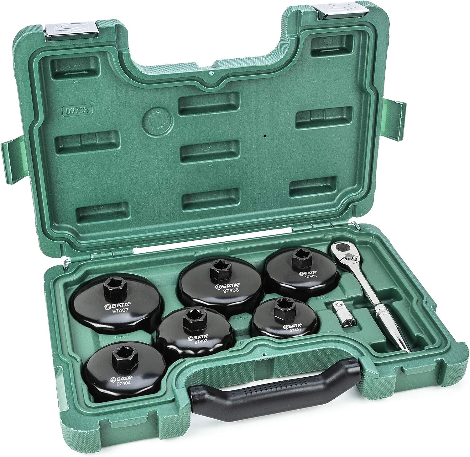 SATA 8-Piece End Cap Oil Filter Wrench (72T Ratchet) - ST09703U