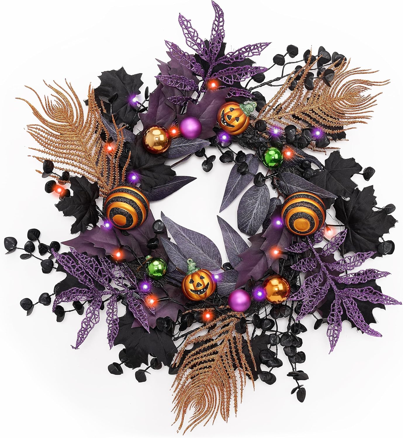 VALERY MADELYN Herfstdecoratie, kunstpompoen, set van 2 stuks, voor herfst, Halloween, decoratie, binnen en buiten, simulatie pompoenen, namaak in maïskorenpatroon, van kunsthars, voor