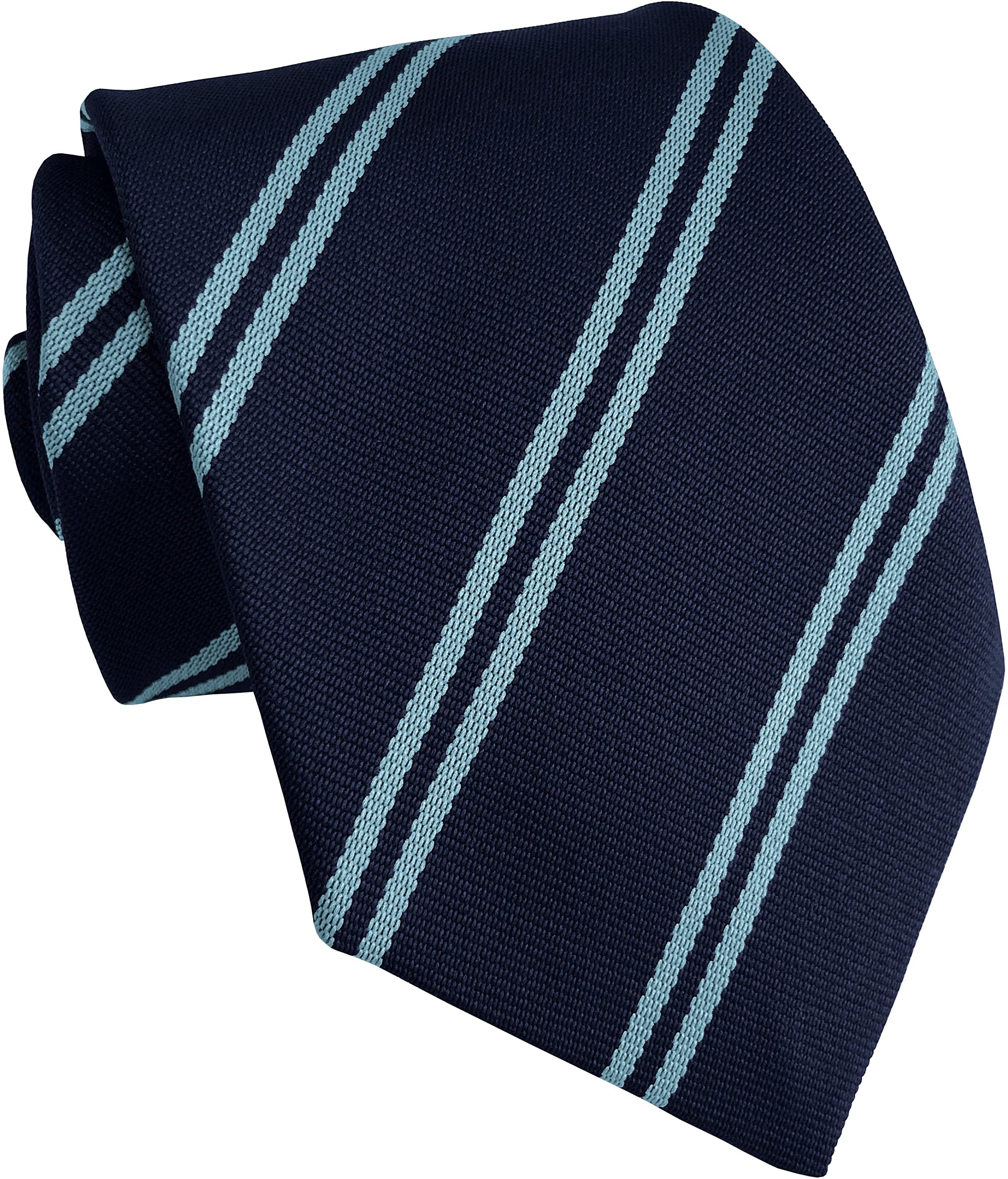 Great British Tie Club School Ties (14 Double Stripe Variations) (Navy & Sky)