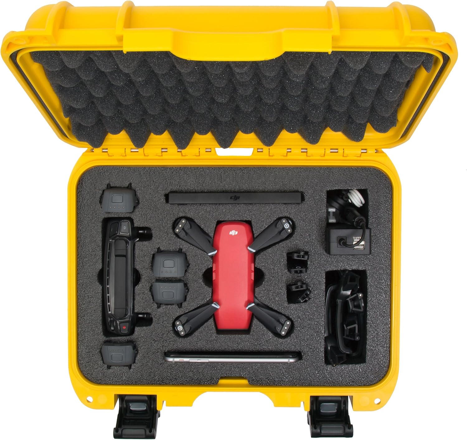 Top Brands Nanuk 915 Waterproof Hard Drone Case with Custom Foam Insert for DJI Spark Flymore - Yellow